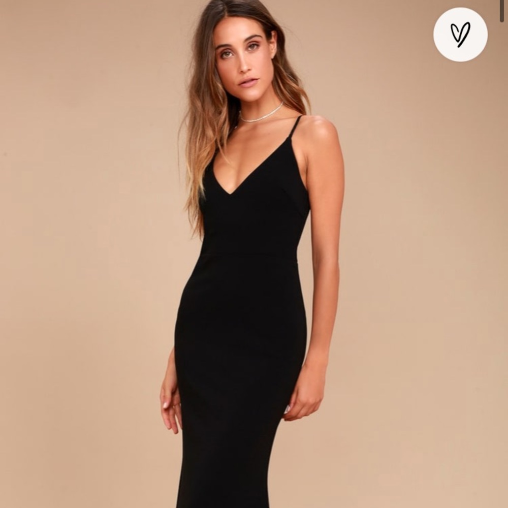 Lulu’s Infinite Glory Black Maxi Dress- size small, worn once in black